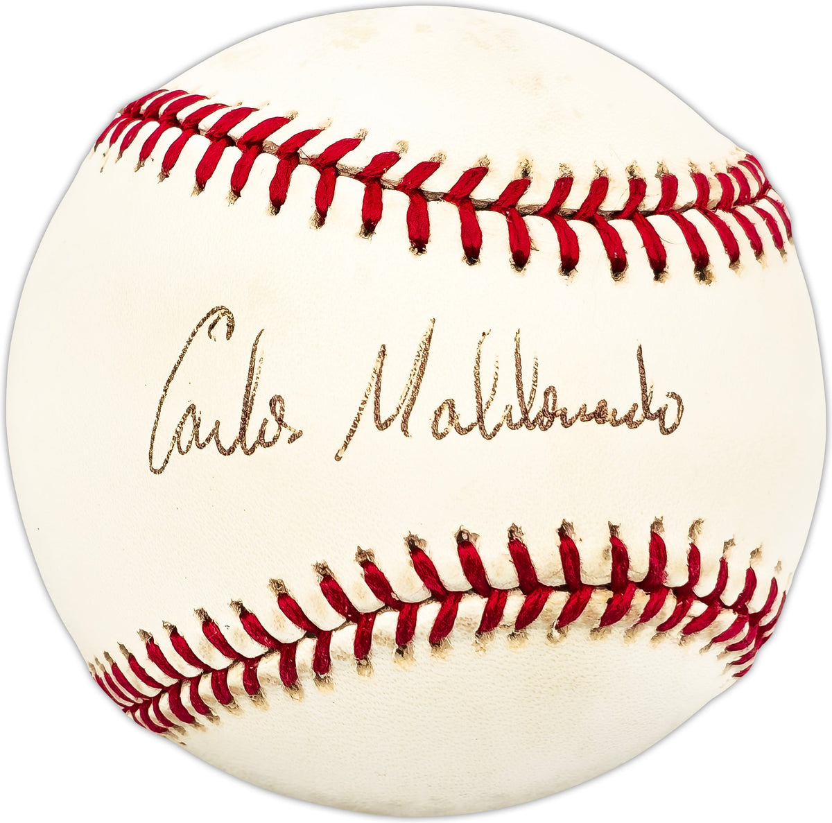 Carlos Maldonado Autographed Official Al Baseball Kansas City Royals, Milwaukee Brewers