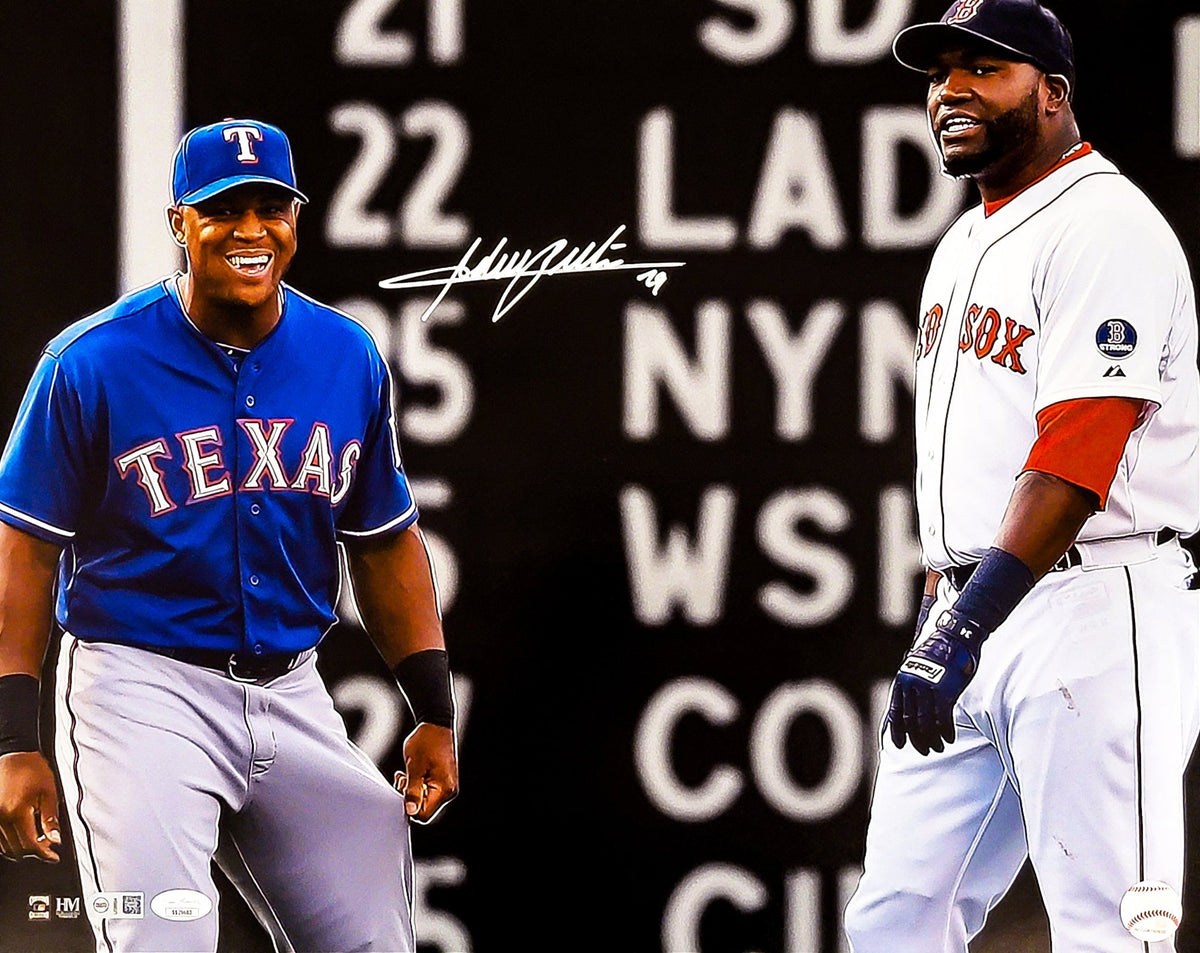 Adrian Beltre Autographed 16X20 Photo Texas Rangers With David Ortiz Jsa Stock #211894