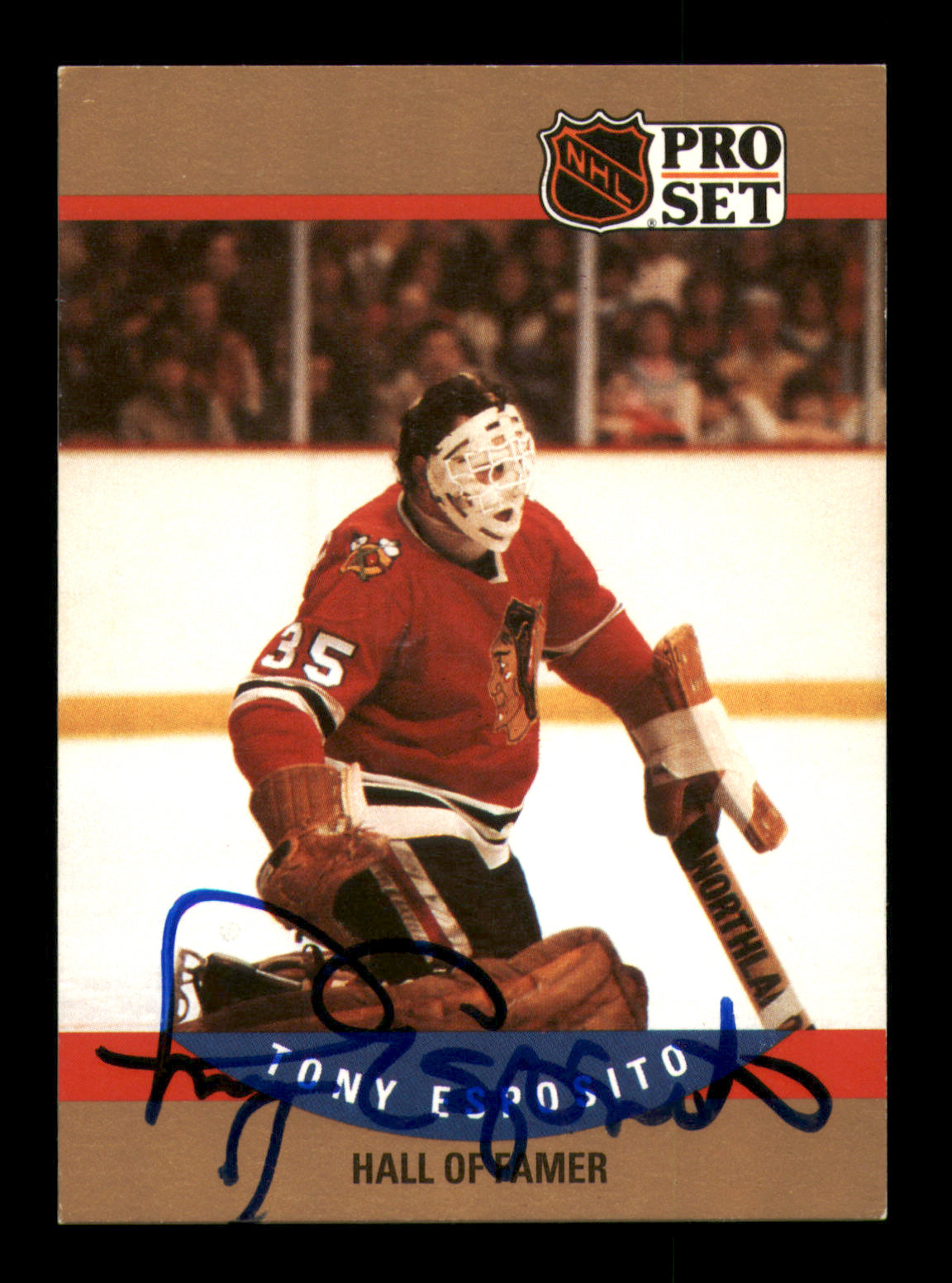 Tony Esposito Autographed 1990 Pro Set Card #659 Chicago Black Hawks Sku #213531