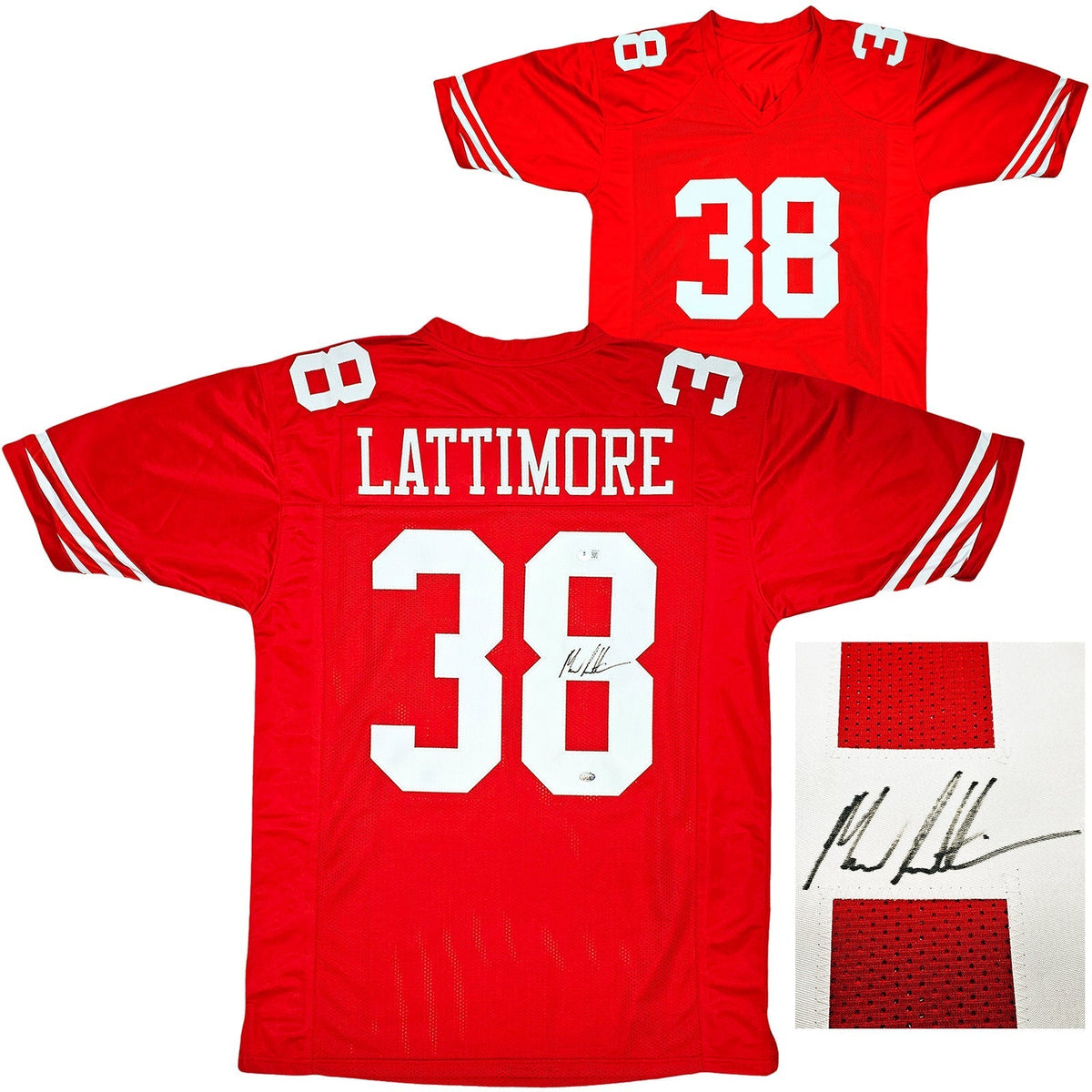 San Francisco 49Ers Marcus Lattimore Autographed Red Jersey Beckett Bas Qr Stock #212445