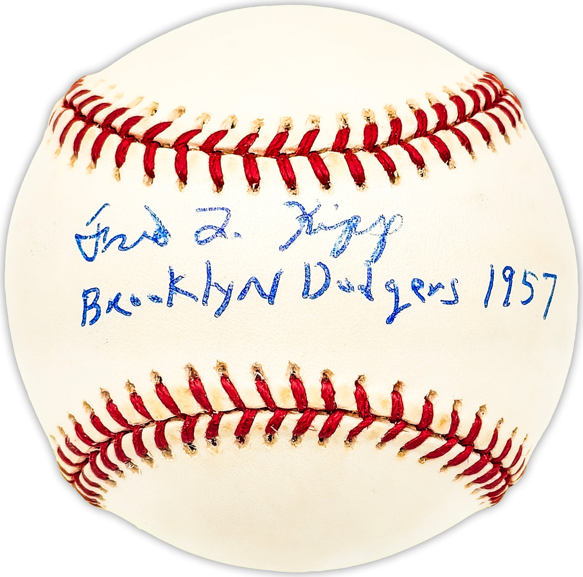 Fred Kipp Autographed Official Nl Baseball Brooklyn Dodgers "1957" Beckett Bas Qr #Bm25073
