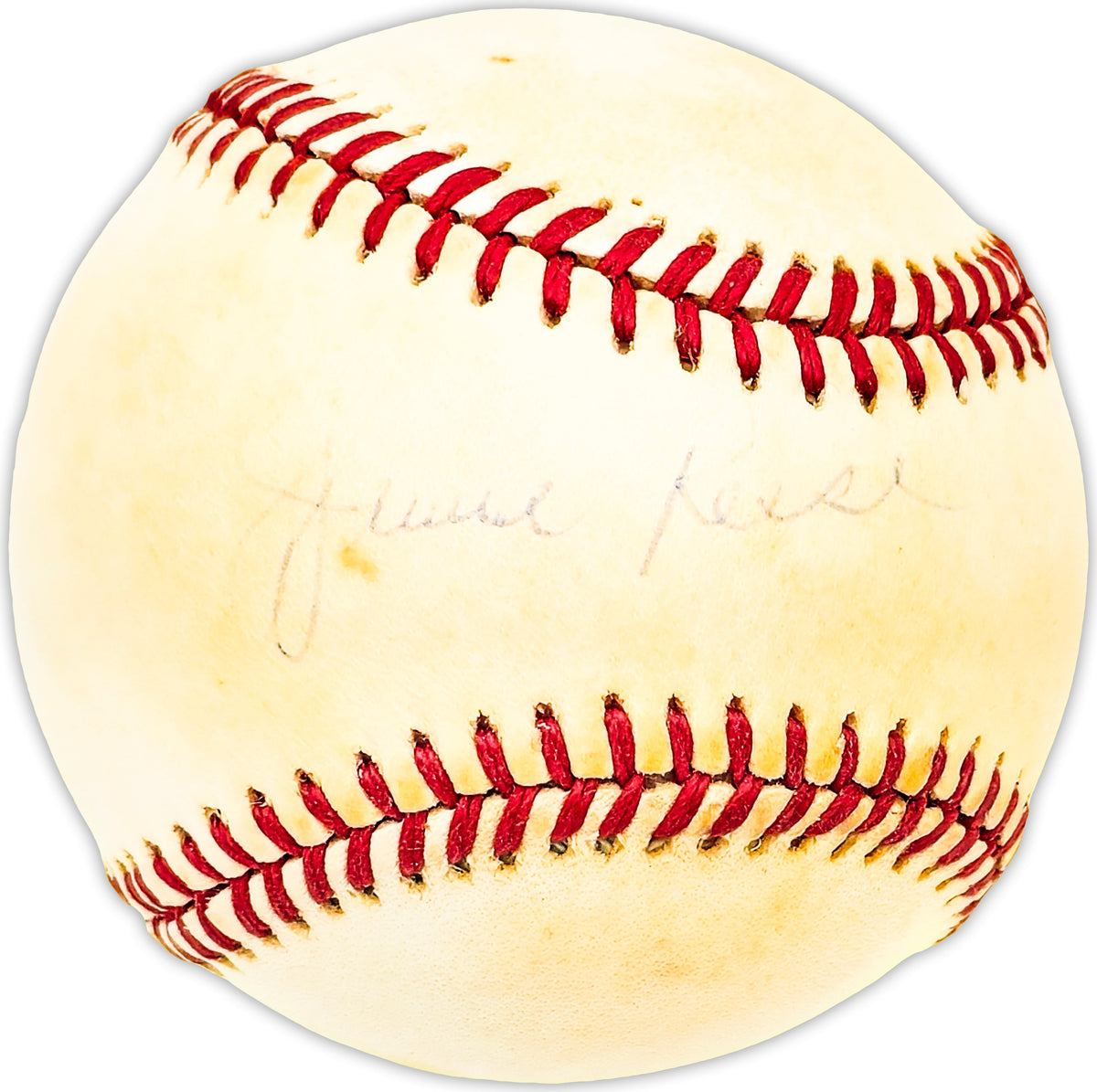 Jimmie Reese Autographed Official Al Baseball California Angels Beckett Bas Qr #Bm25144