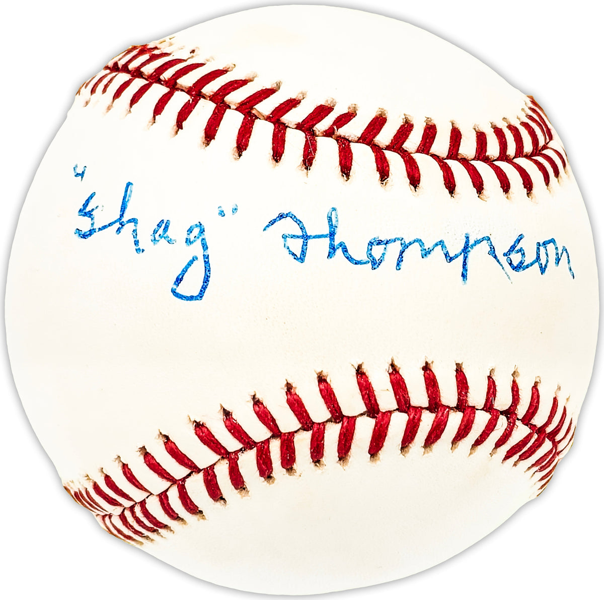 James Shag Thompson Autographed Official Al Baseball Philadelphia A's Beckett Bas Qr #Bm25150