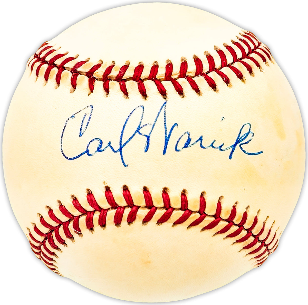 Carl Warwick Autographed Official Nl Baseball St. Louis Cardinals Beckett Bas Qr #Bm25162
