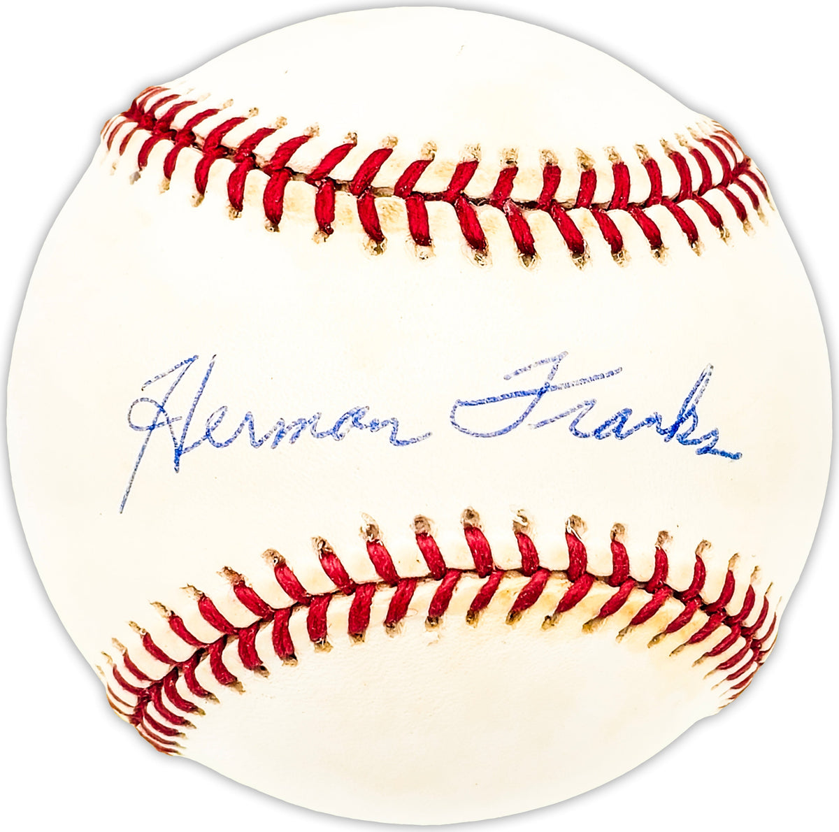 Herman Franks Autographed Official Nl Baseball Brooklyn Dodgers Beckett Bas Qr #Bm25193