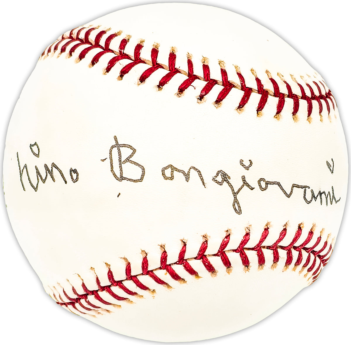 Nino Bongiovanni Autographed Official Nl Baseball Cincinnati Reds Beckett Bas Qr #Bm25514