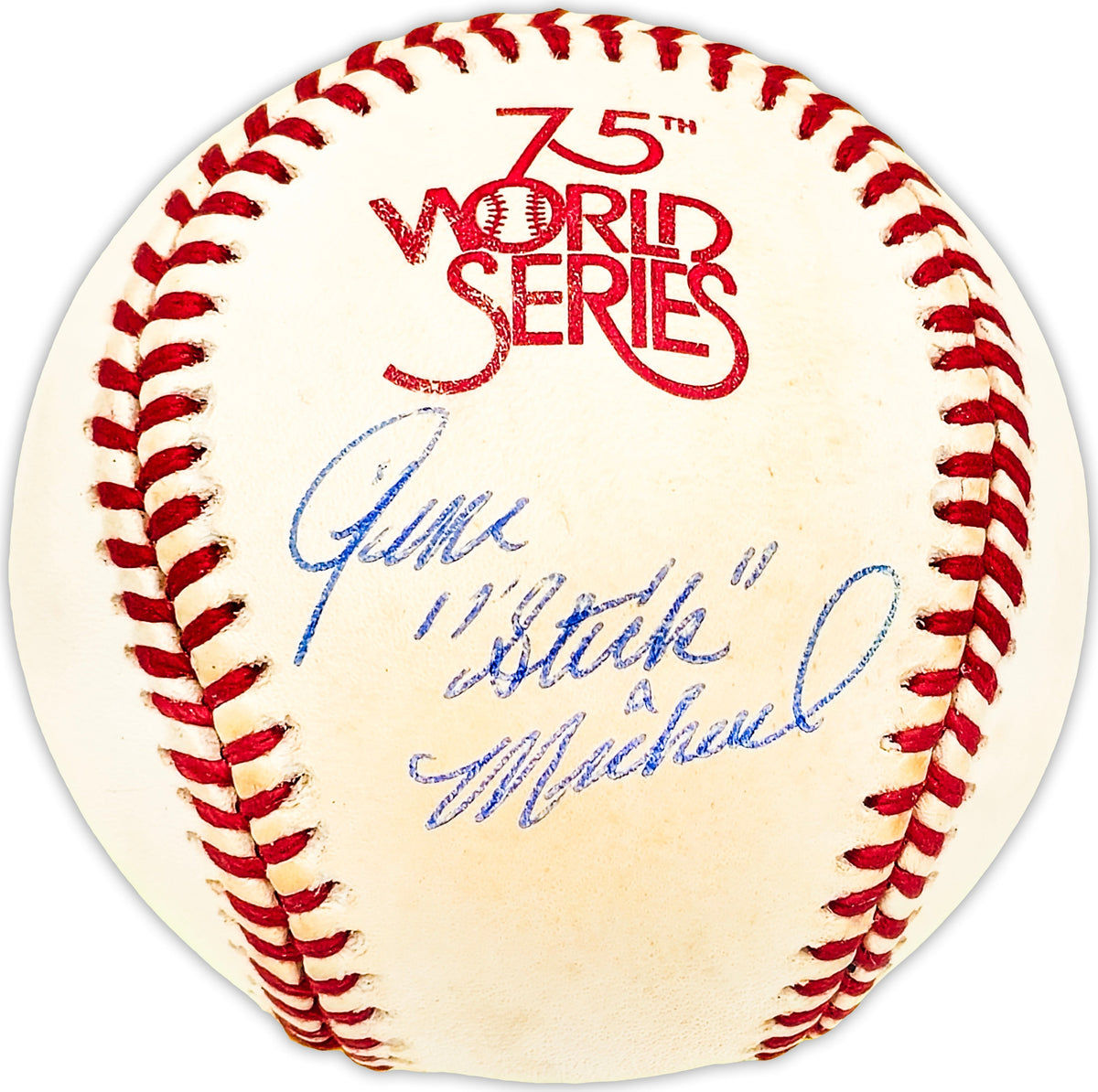 Gene Stick Michael Autographed Official 1978 World Series Logo MLB Baseball New York Yankees Beckett Bas Qr #Bm25600