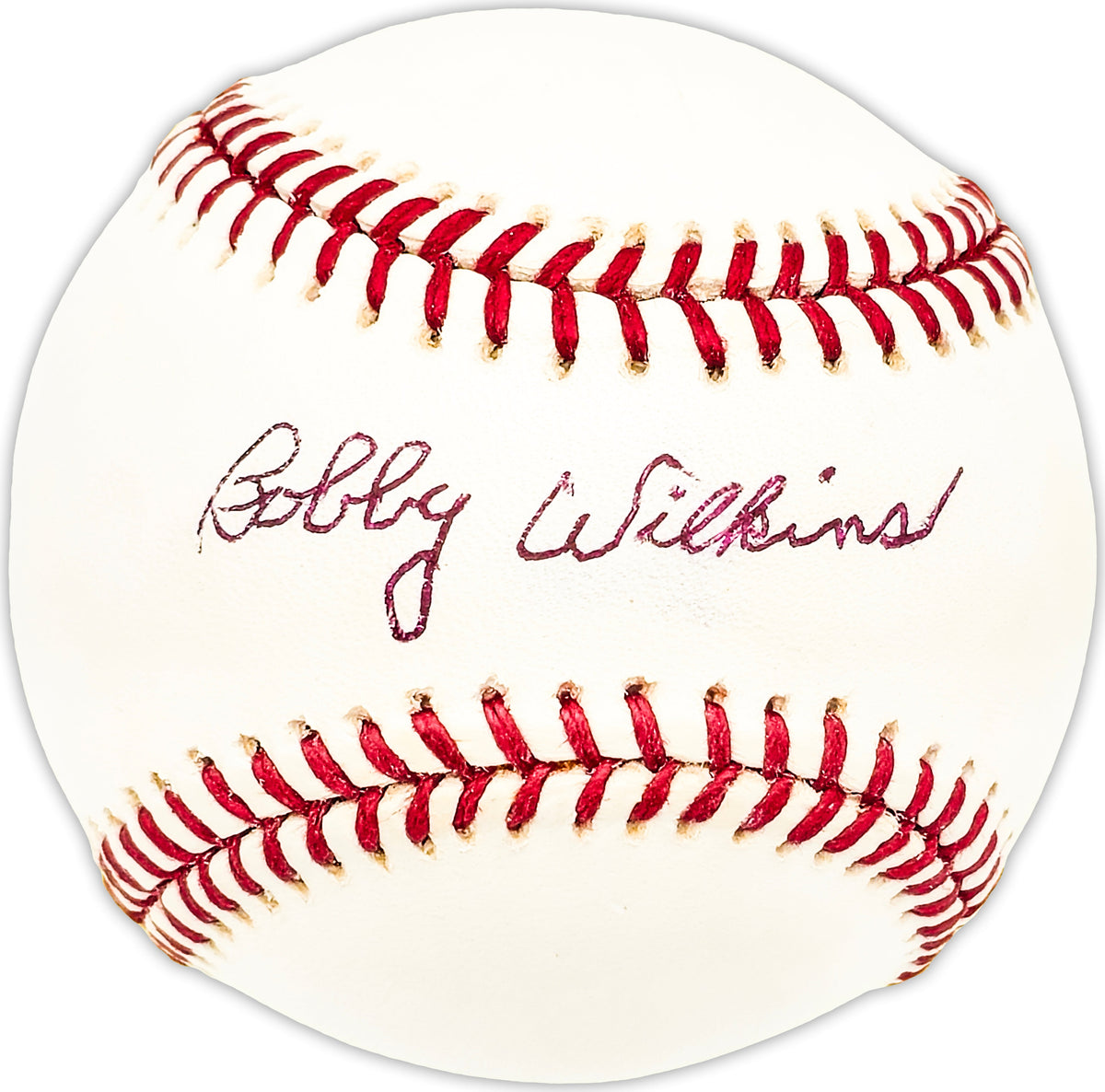 Bobby Wilkins Autographed Official Al Baseball Philadelphia A's Beckett Bas Qr #Bm25706