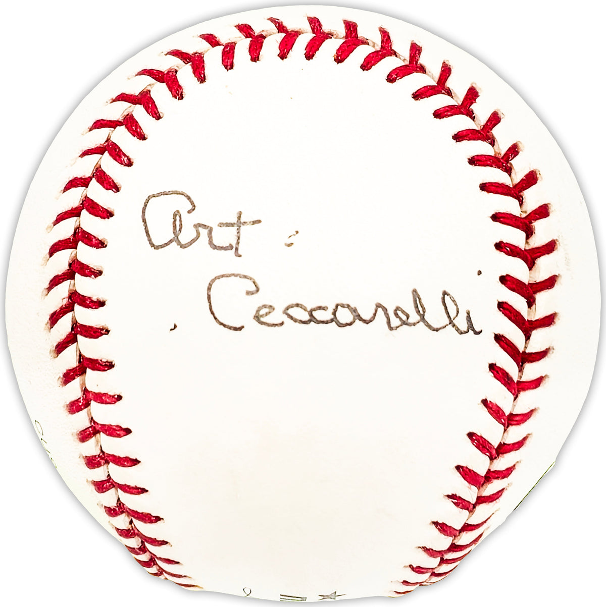 Art Ceccarelli Autographed Official Nl Baseball Chicago Cubs, Baltimore Orioles Beckett Bas Qr #Bm25298