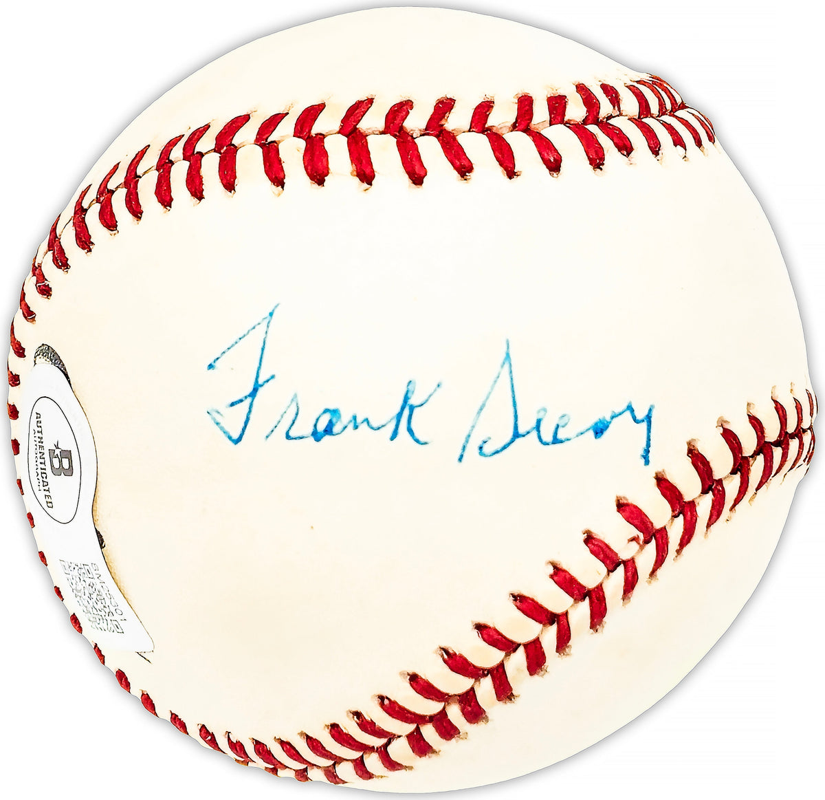 Frank Secory Autographed Official Nl Baseball New York Yankees, Chicago Cubs Beckett Bas Qr #Bm25301