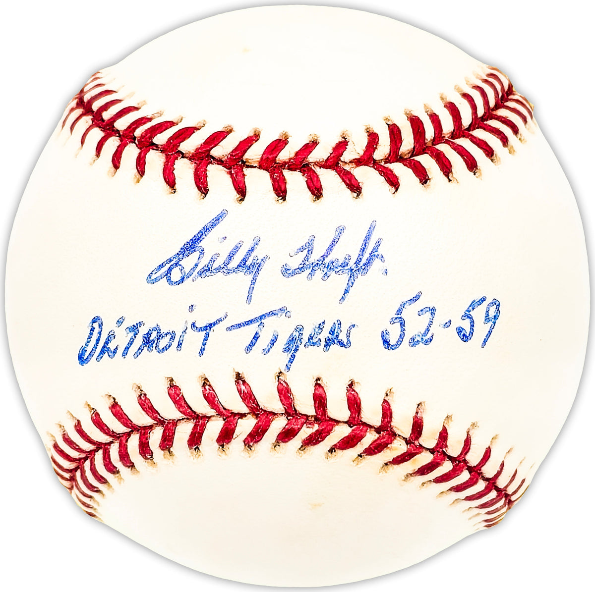 Billy Hoeft Autographed Official MLB Baseball Detroit Tigers "52-59" Beckett Bas Qr #Bm25359