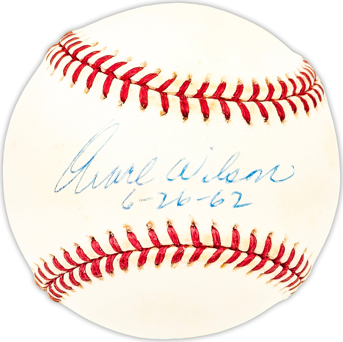 Earl Wilson Autographed Official Al Baseball Boston Red Sox "6-26-62" No Hitter Beckett Bas Qr #Bm25371