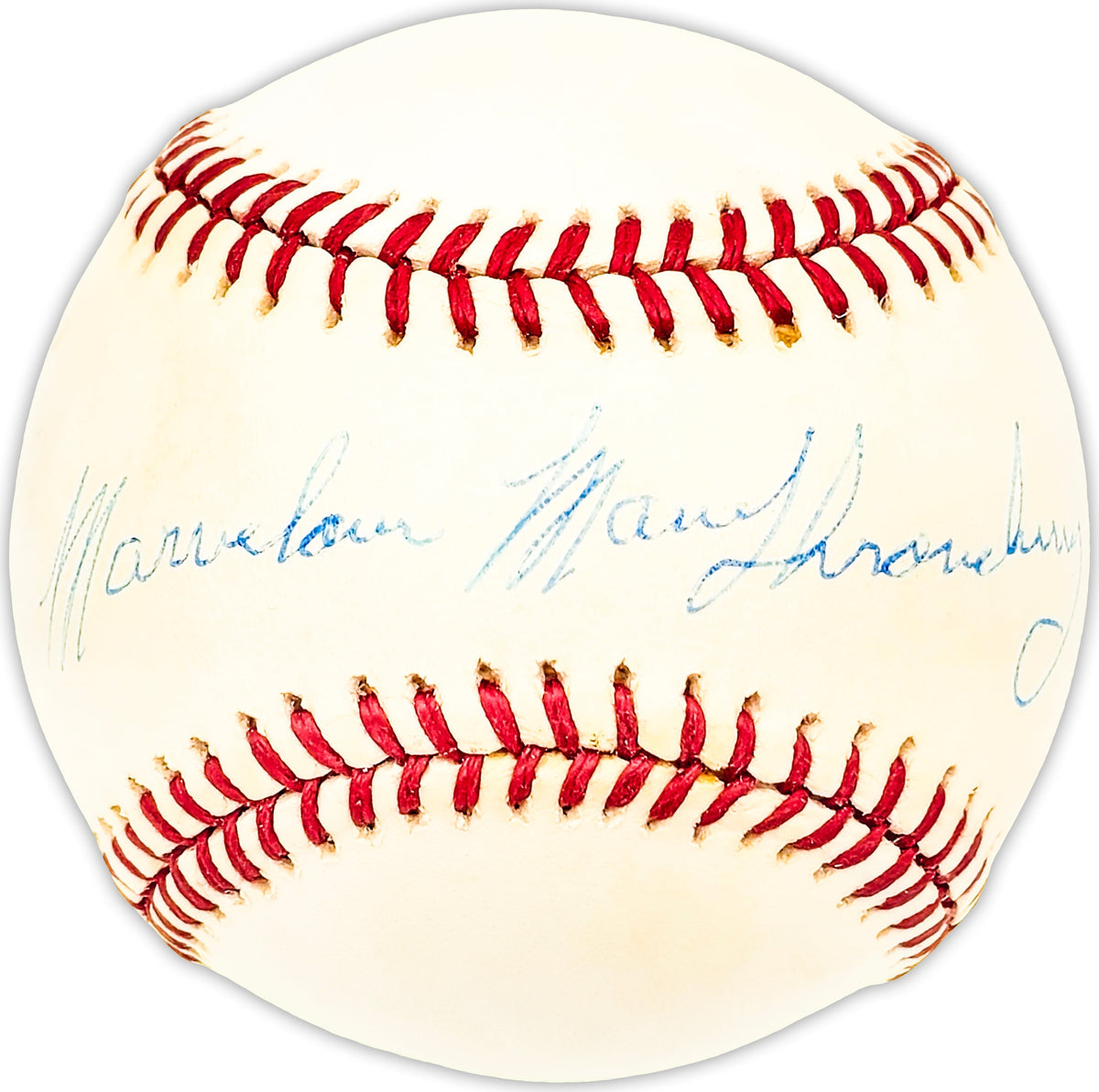 Marvelous Marv Throneberry Autographed Official Al Baseball New York Yankees, New York Mets Beckett Bas Qr #Bm25404