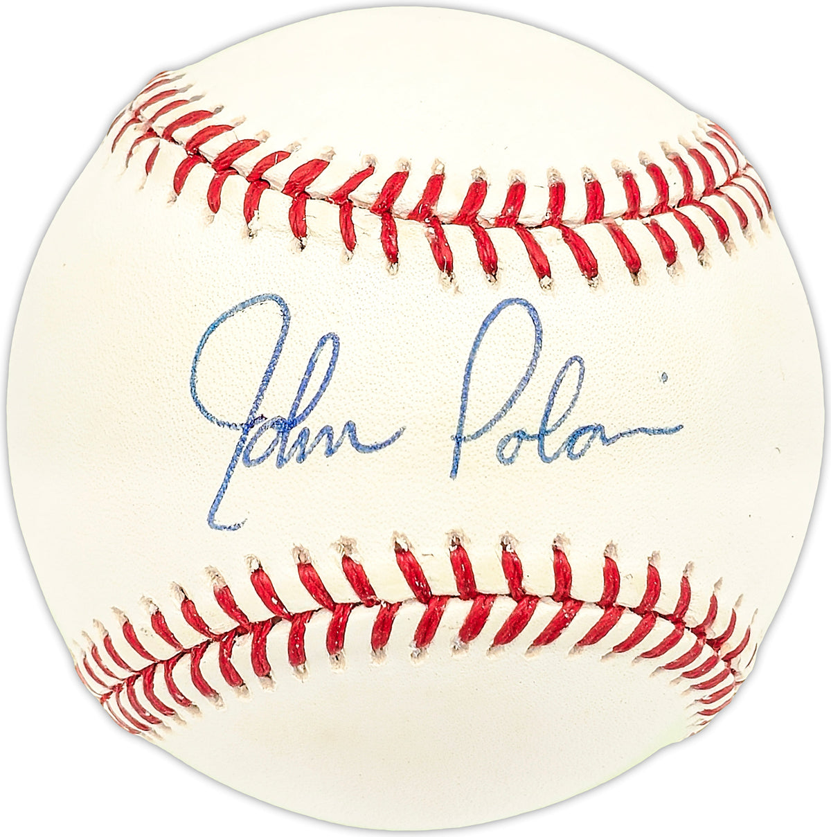 John Poloni Autographed Official Al Baseball Texas Rangers