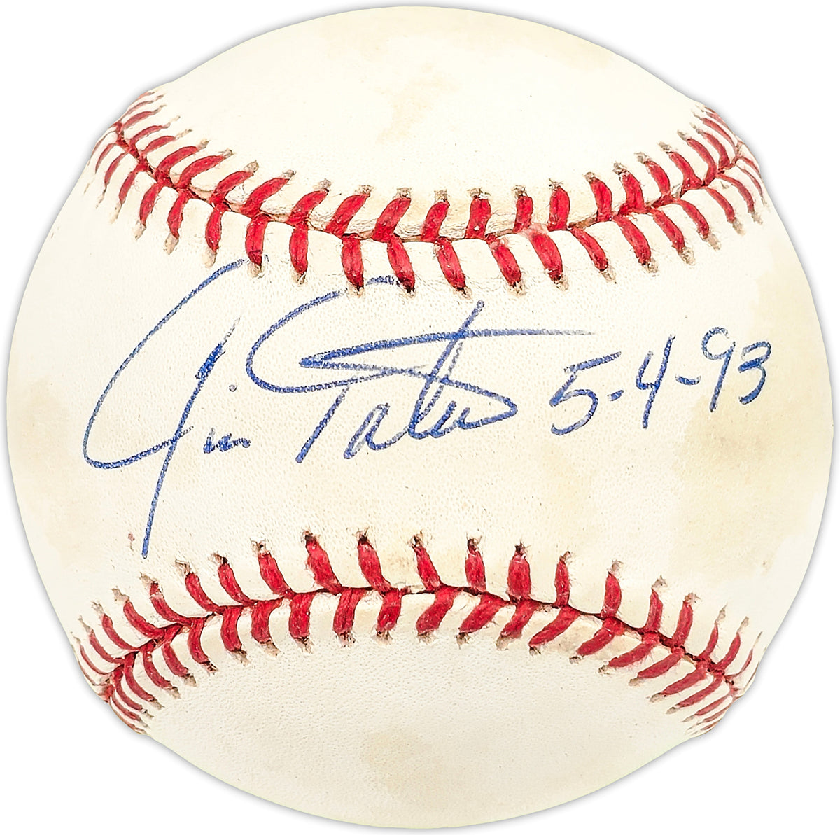 Jim Tatum Autographed Official Al Baseball Colorado Rockies, Boston Red Sox "34093"