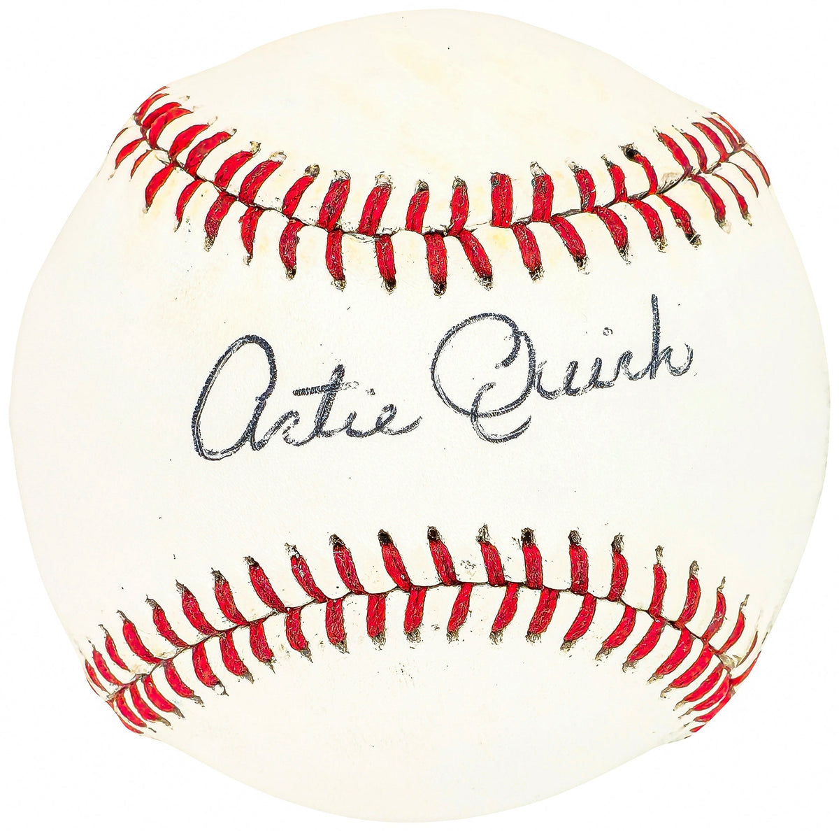 Artie Quirk Autographed Official Wilson Baseball Orioles, Senators Vintage Signature Beckett Bas Qr #Bh040973