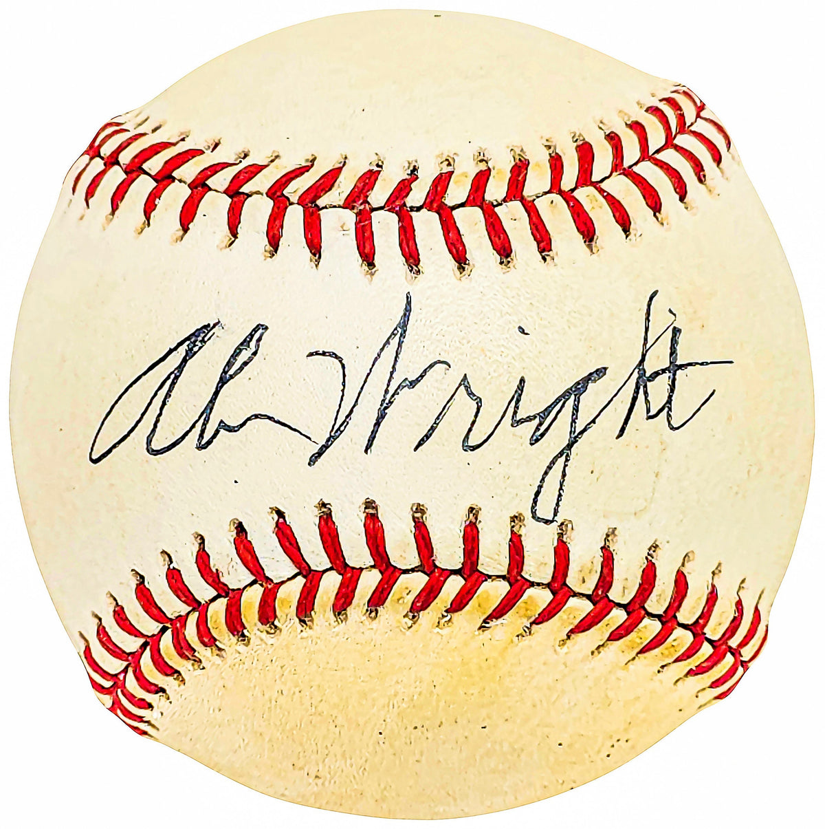 A.B. Wright Autographed Official Nl Baseball Boston Braves Vintage Signature Beckett Bas Qr #Bh039016
