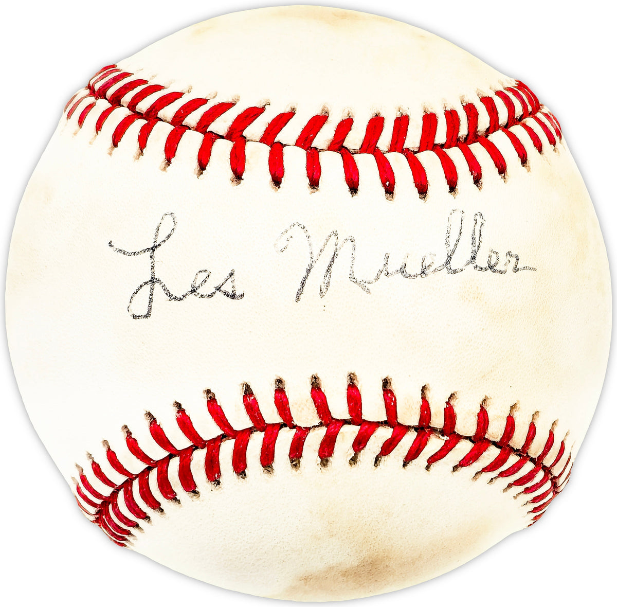 Les Mueller Autographed Official Al Baseball Detroit Tigers