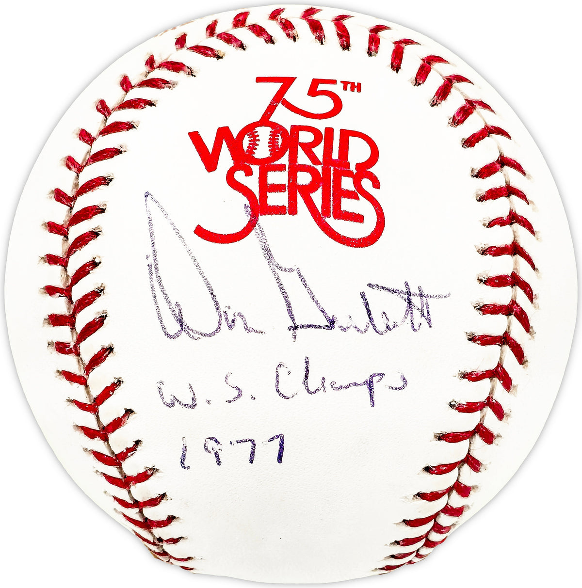 Don Gullett Autographed Official 1978 World Series Logo MLB Baseball New York Yankees "Ws Champs 1977" Jsa #M70523