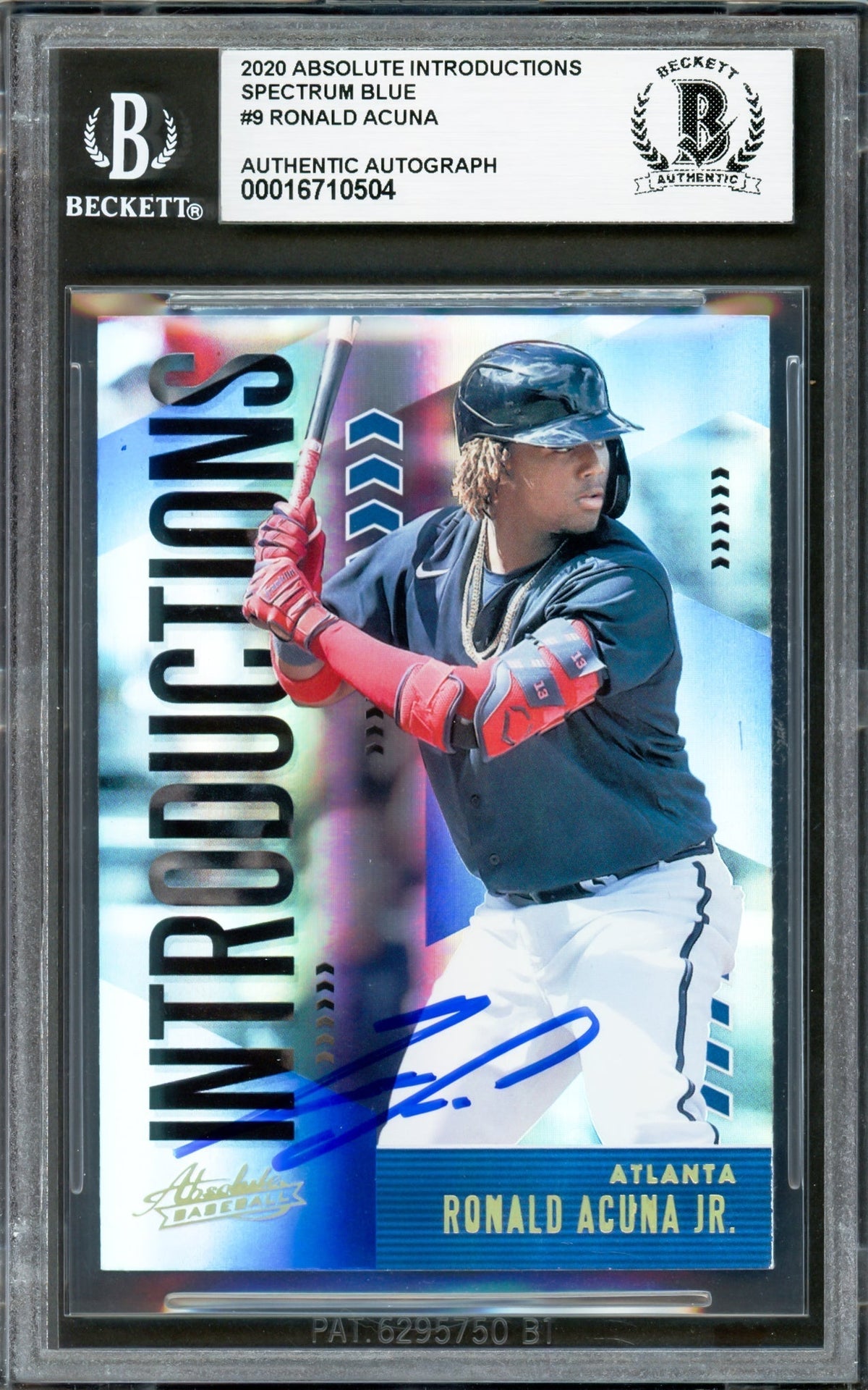 Ronald Acuna Jr. Autographed 2019 Absolute Introductions Card #Int9 Atlanta Braves Beckett Bas #16710504