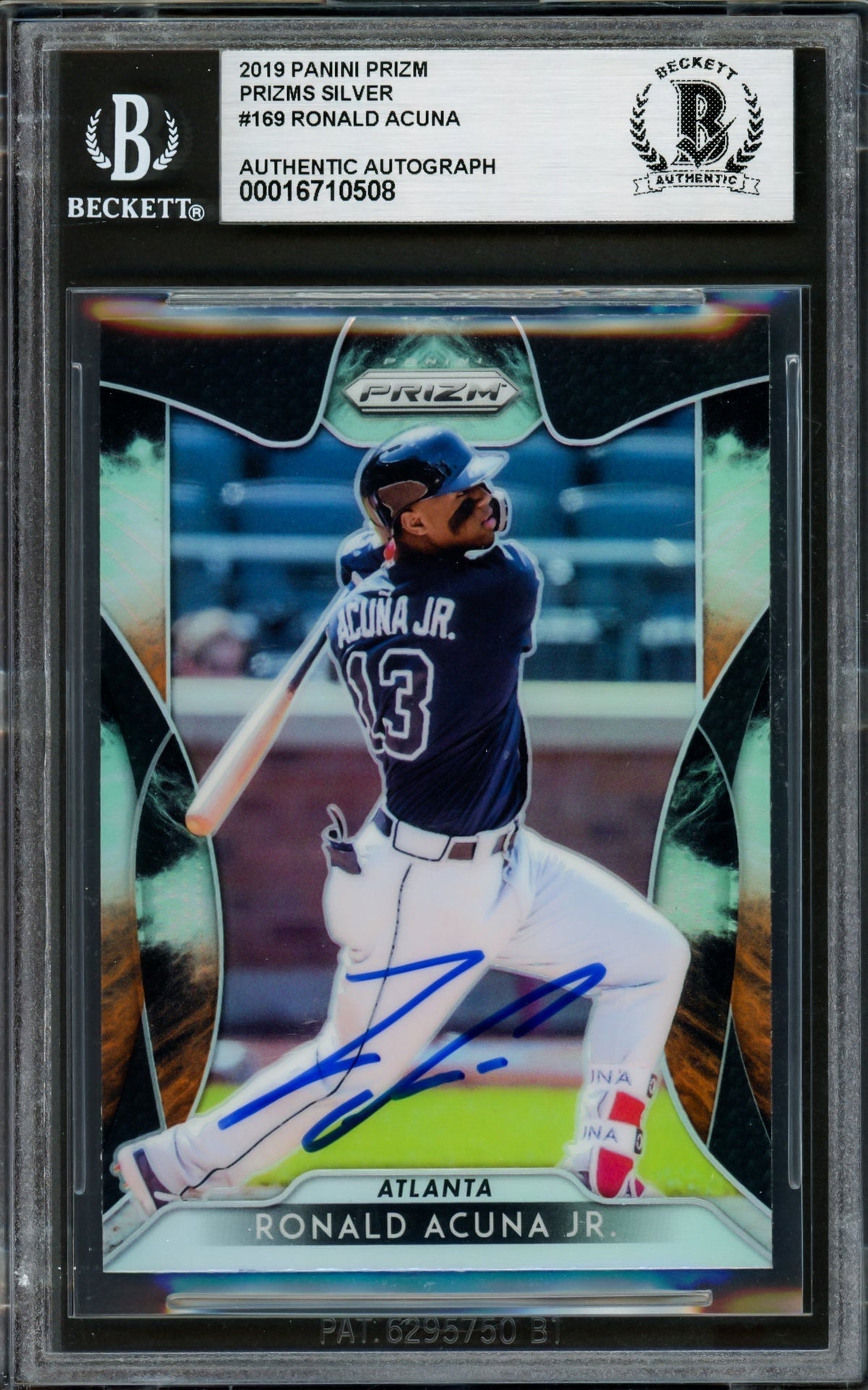 Ronald Acuna Jr. Autographed 2019 Panini Prizm Card #169 Atlanta Braves Beckett Bas #16710508