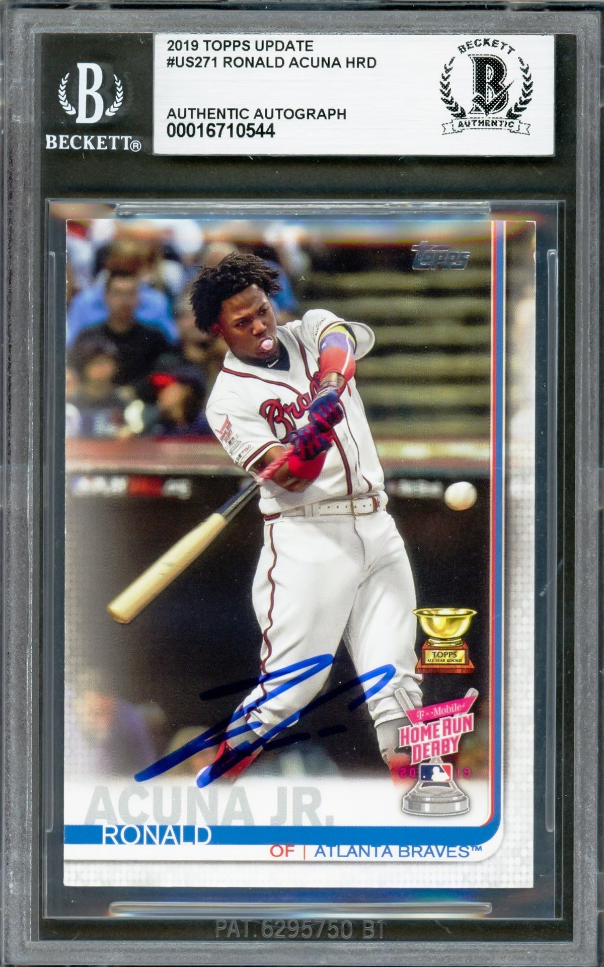 Ronald Acuna Jr. Autographed 2019 Topps Update Card #Us271 Atlanta Braves Beckett Bas #16710544