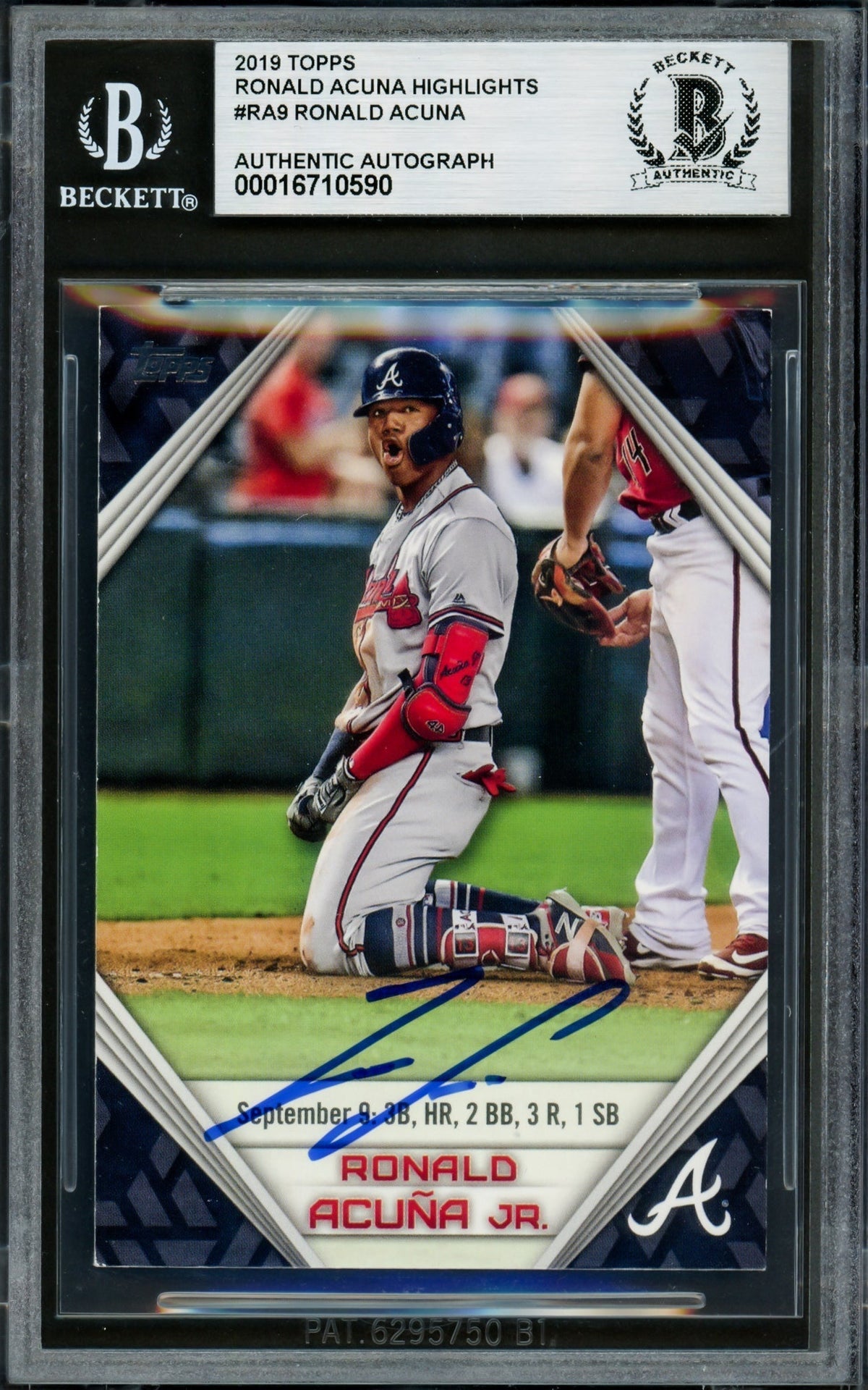 Ronald Acuna Jr. Autographed 2019 Topps Player Highlights Card #Ra-9 Atlanta Braves Beckett Bas #16710590