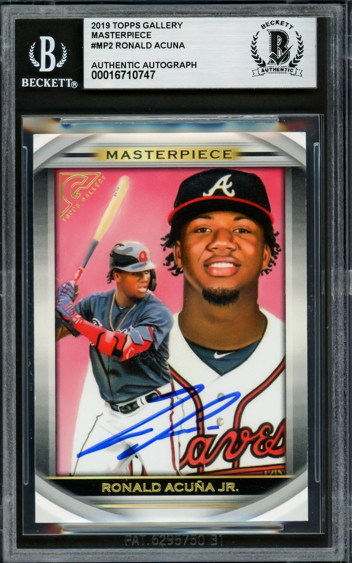 Ronald Acuna Jr. Autographed 2019 Topps Gallery Masterpiece Card #Mp2 Atlanta Braves Beckett Bas #16710747