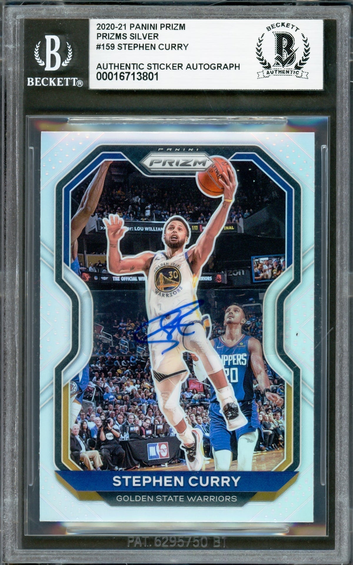 Stephen Curry Autographed 2020-21 Panini Prizm Silver Card #159 Golden State Warriors Beckett Bas #16713801