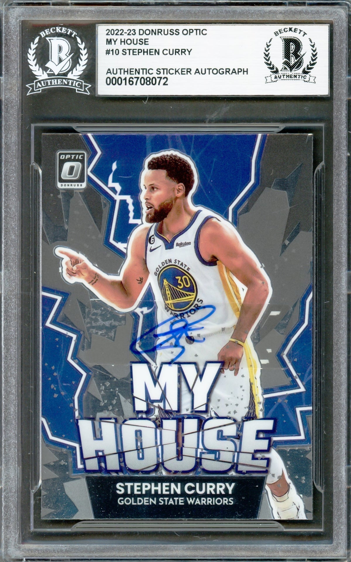Stephen Curry Autographed 2022-23 Donruss Optic My House Card #10 Golden State Warriors Beckett Bas #16708072