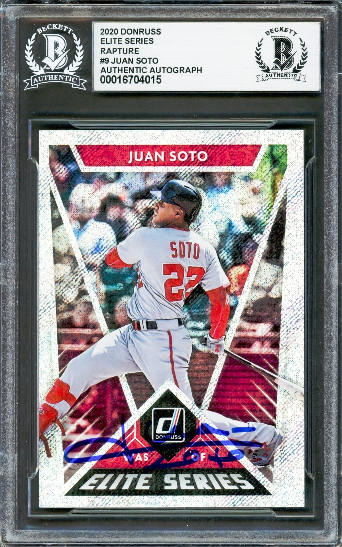 Juan Soto Autographed 2020 Donruss Elite Series Card #E9 New York Yankees Beckett Bas #16704015