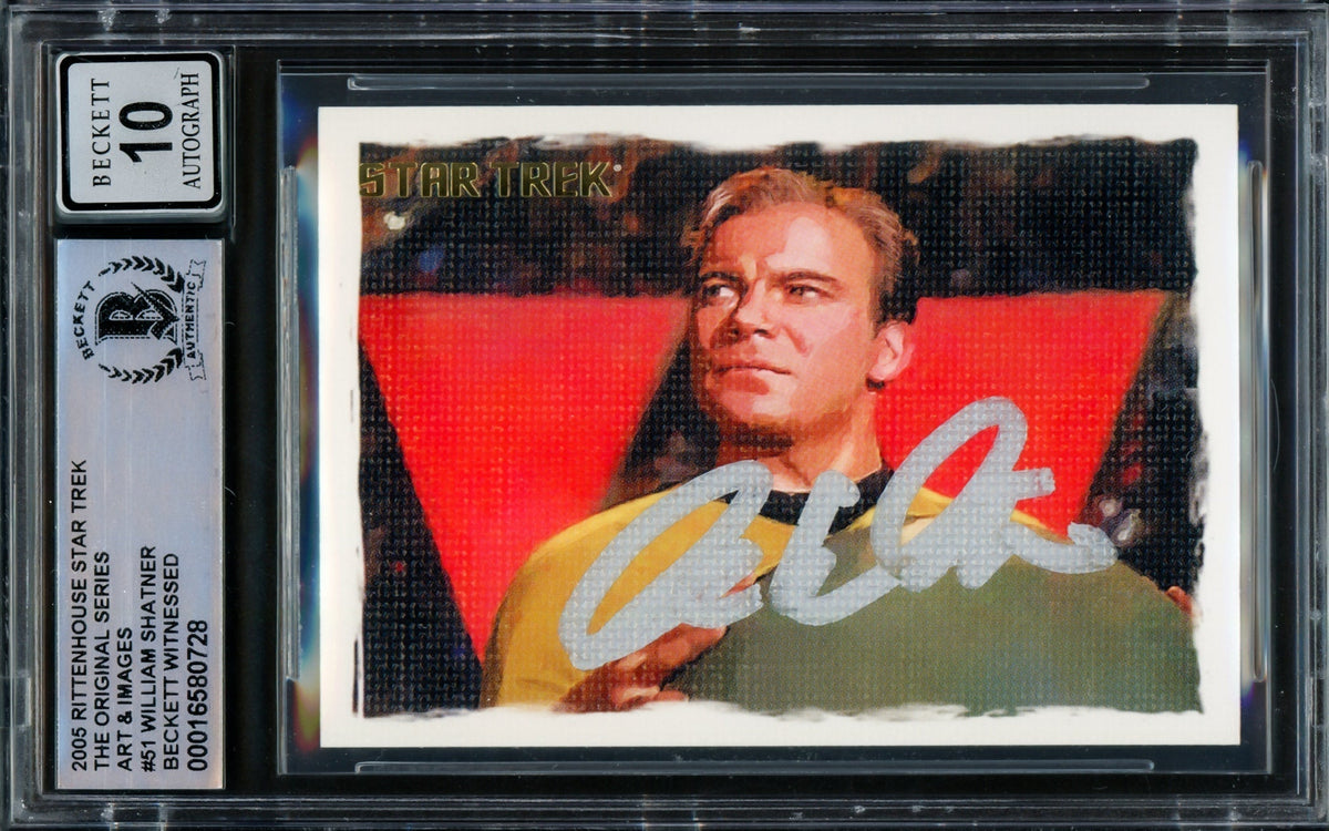 William Shatner Autographed 2005 Rittenhouse Art & Images Card #51 Star Trek Captain Kirk Auto Grade Gem Mint 10 The Original Series Beckett Bas #16580728