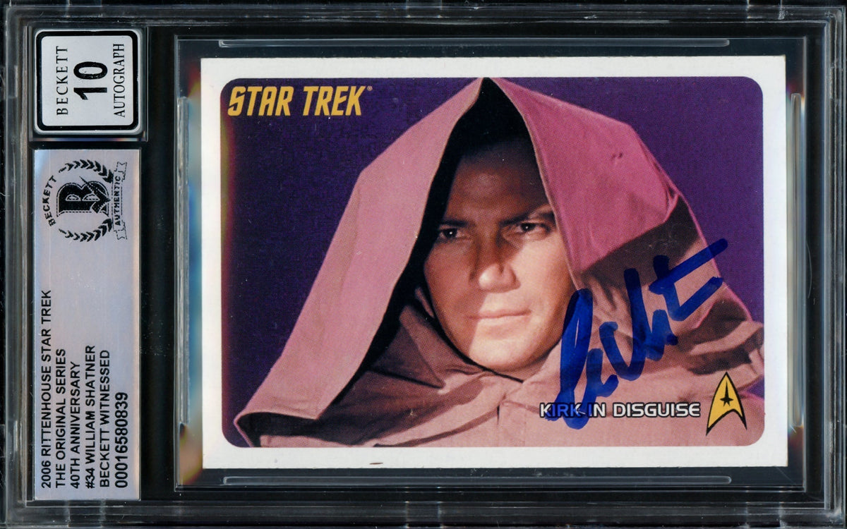 William Shatner Autographed 2006 Rittenhouse Card #34 Star Trek Captain Kirk Auto Grade Gem Mint 10 The Original Series 40Th Anniversary Beckett Bas #16580839