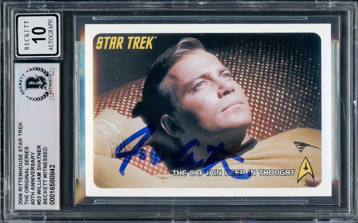 William Shatner Autographed 2006 Rittenhouse Card #53 Star Trek Captain Kirk Auto Grade Gem Mint 10 The Original Series 40Th Anniversary Beckett Bas #16580842