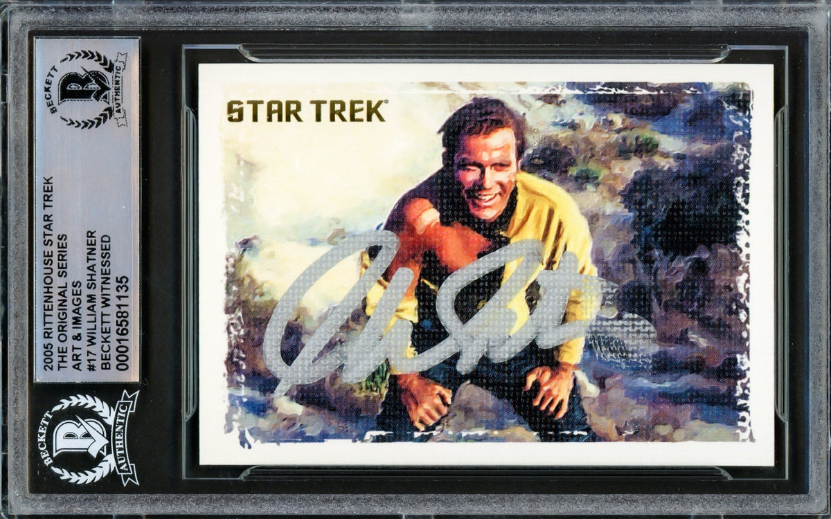 William Shatner Autographed 2005 Rittenhouse Art & Images Card #17 Star Trek Captain Kirk The Original Series Beckett Bas #16581135