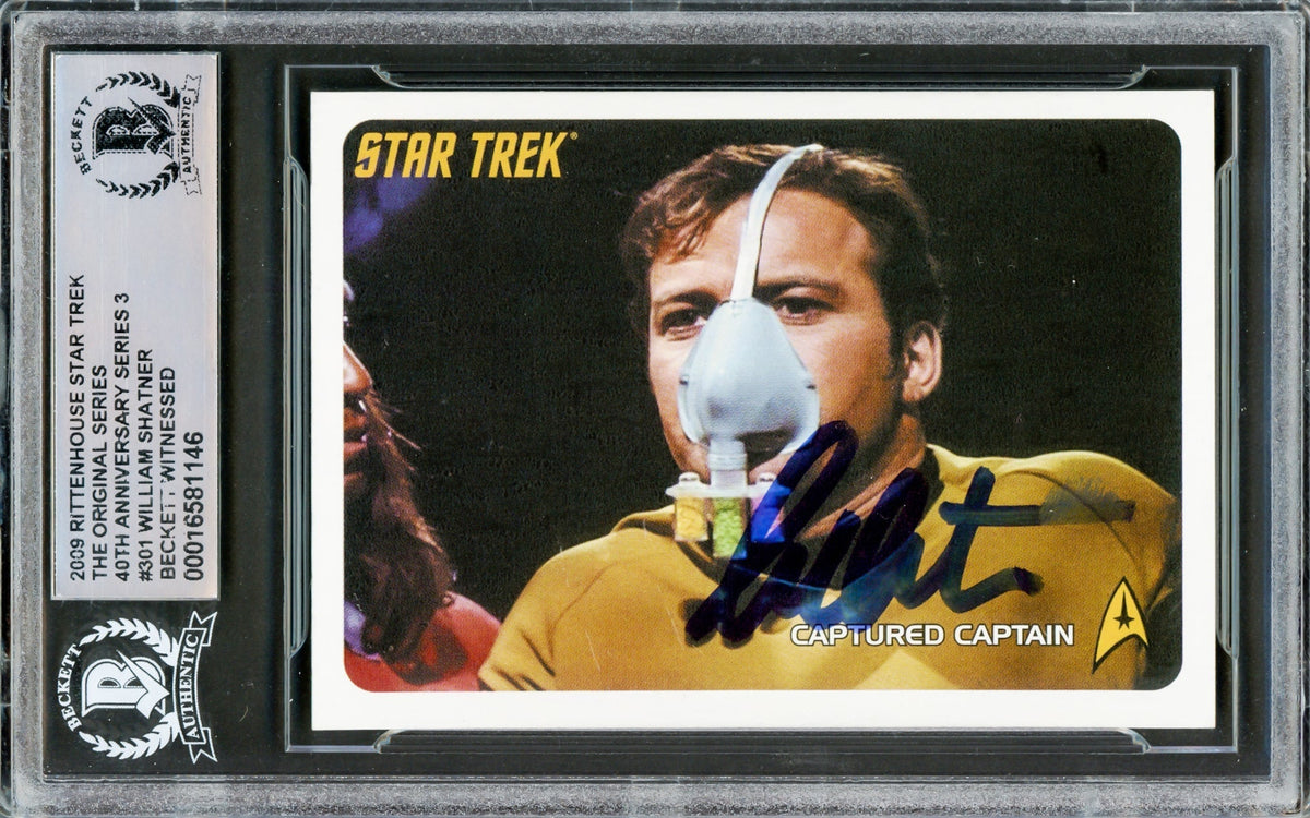 William Shatner Autographed 2009 Rittenhouse Card #301 Star Trek Captain Kirk The Original Series 40Th Anniversary Beckett Bas #16581146