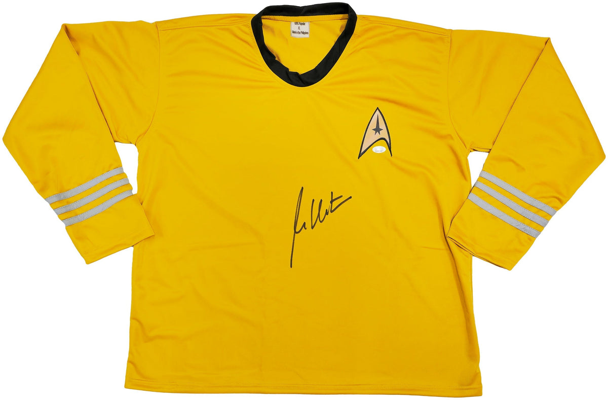 William Shatner Autographed Gold Star Trek Uniform Captain Kirk Jsa