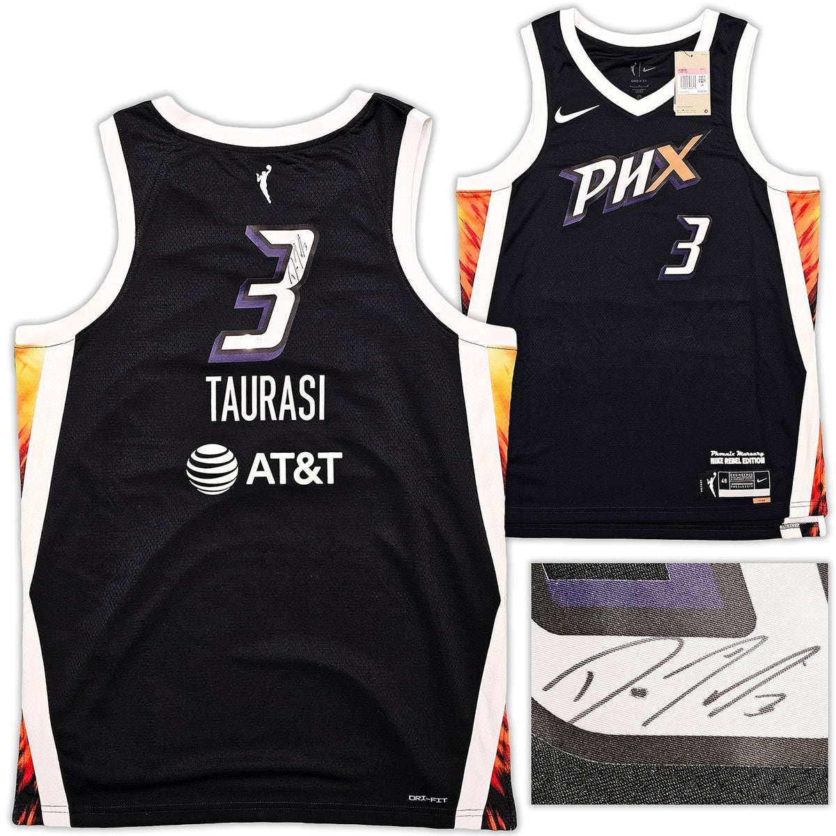 Phoenix Mercury Diana Taurasi Autographed Black Nike Rebel Edition Jersey Size L Beckett Bas Qr Stock #214837