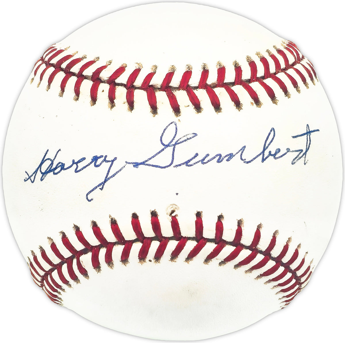 Harry Gumbert Autographed Official Nl Baseball Ny San Francisco Giants, Pittsburgh Pirates Beckett Bas Qr #Bm25864