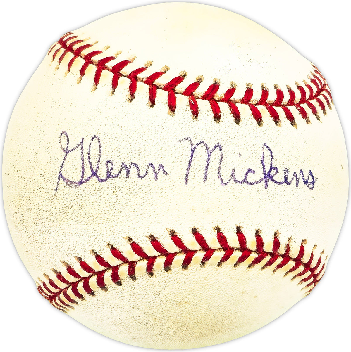 Glenn Mickens Autographed Official Nl Baseball Brooklyn Dodgers Beckett Bas Qr #Bm25977