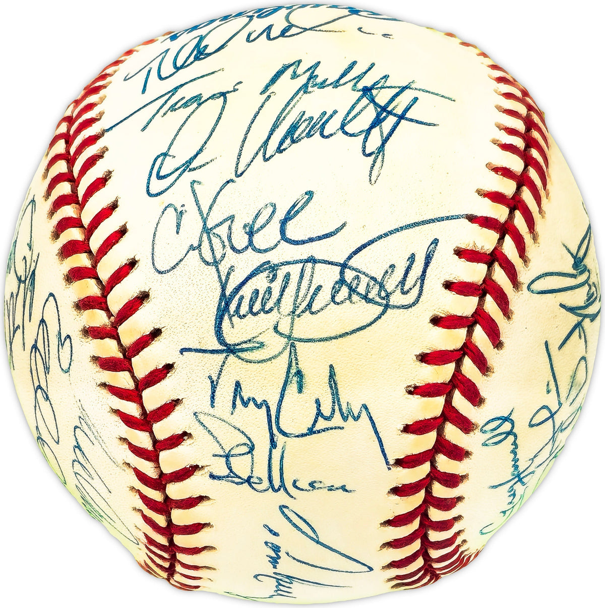 1996 Minnesota Twins Team Signed Autographed Official Al Baseball With 36 Signatures Including Kirby Puckett Beckett Bas #Ad78205