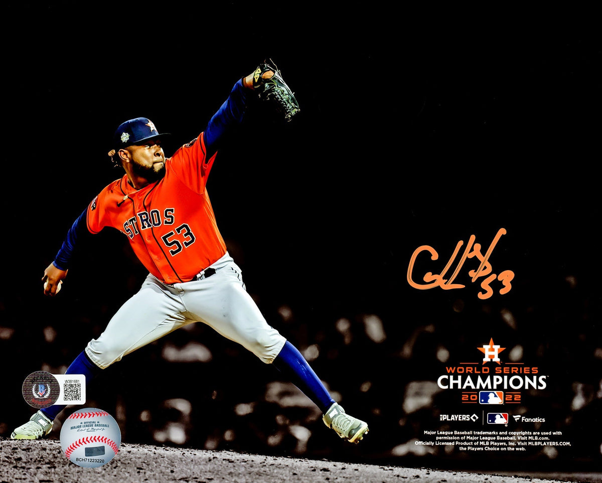 Cristian Javier Autographed 8X10 Photo Houston Astros Beckett Bas Witness Stock #215354