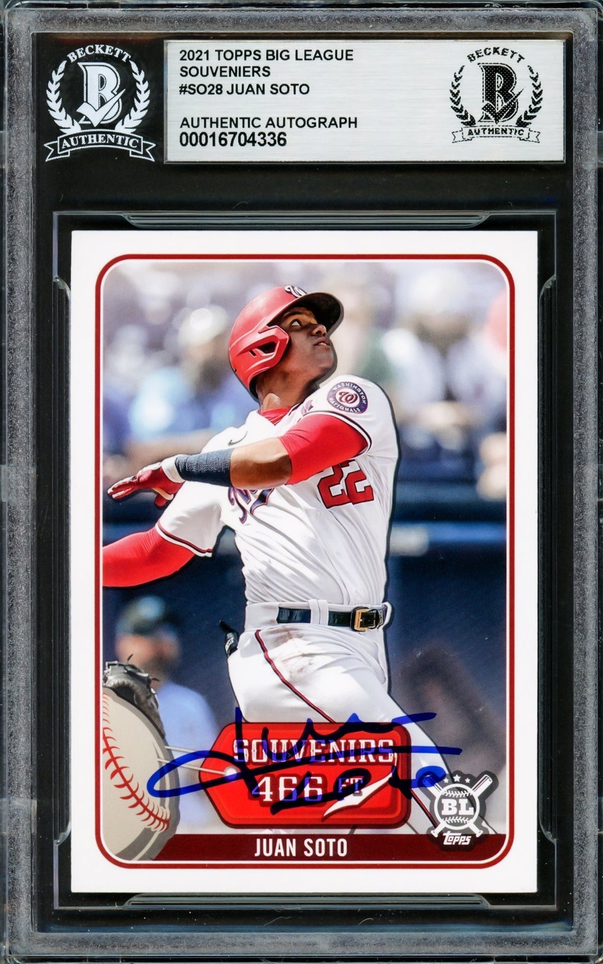 Juan Soto Autographed 2021 Topps Big League Souvenirs Card #So-28 New York Yankees Beckett Bas