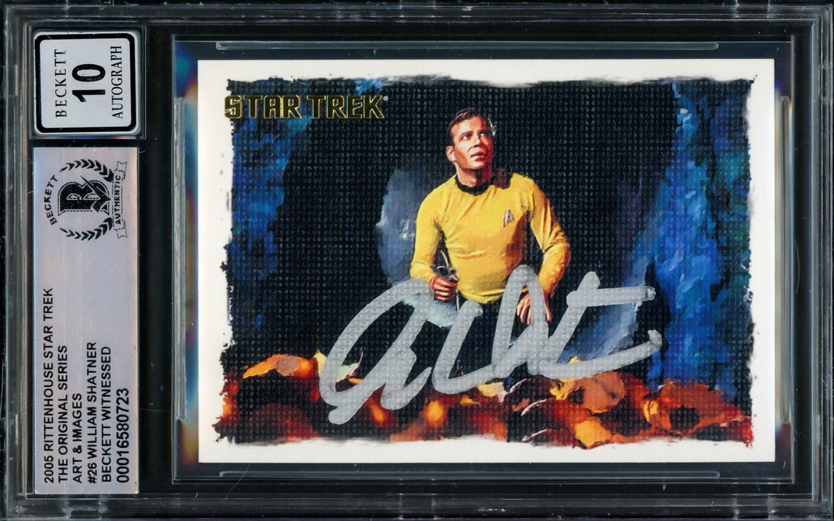 William Shatner Autographed 2005 Rittenhouse Art & Images Card #26 Star Trek The Original Series Captain Kirk Auto Grade Gem Mint 10 Beckett Bas