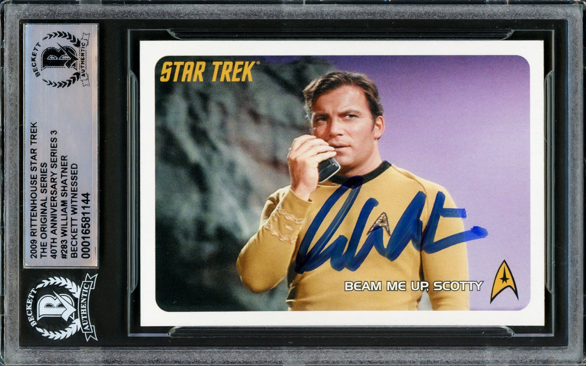 William Shatner Autographed 2009 Rittenhouse Star Trek 40Th Anniversary Card #283 The Original Series Captain Kirk Beckett Bas