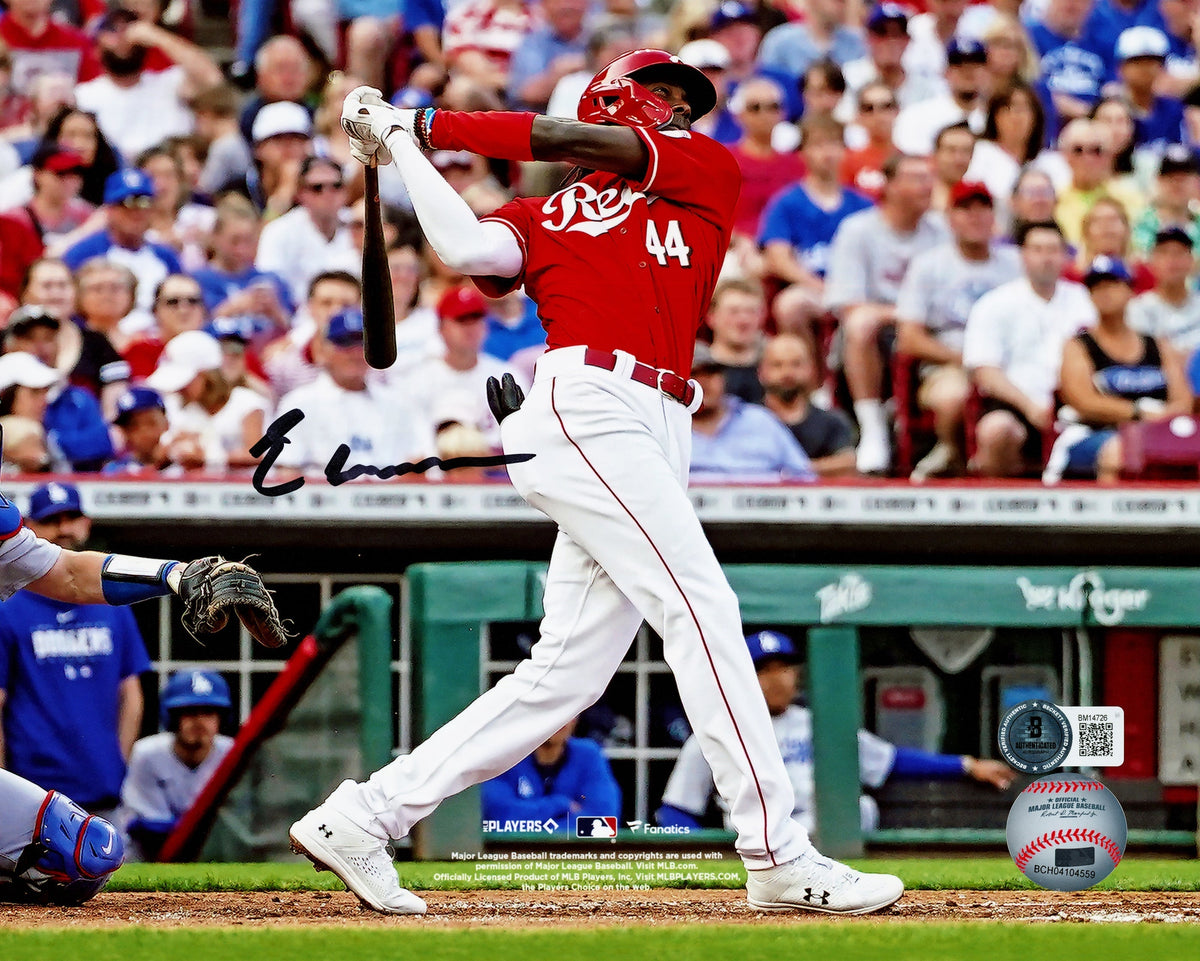 Elly De La Cruz Autographed 8X10 Photo Cincinnati Reds Home Run Swing Beckett Bas Qr