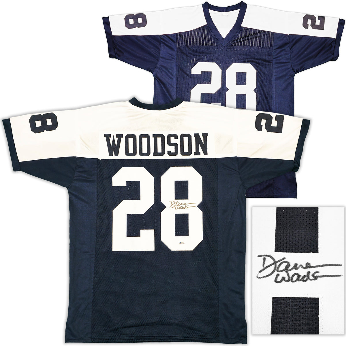 Dallas Cowboys Darren Woodson Autographed Blue & White Throwback Jersey Beckett Bas