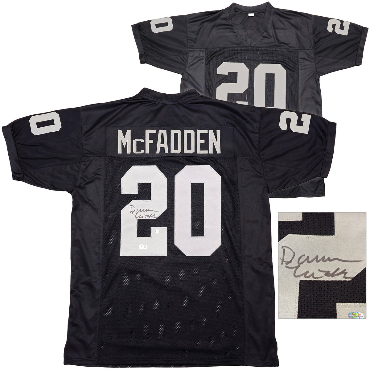 Oakland Raiders Darren Mcfadden Autographed Black Jersey Beckett Bas Qr