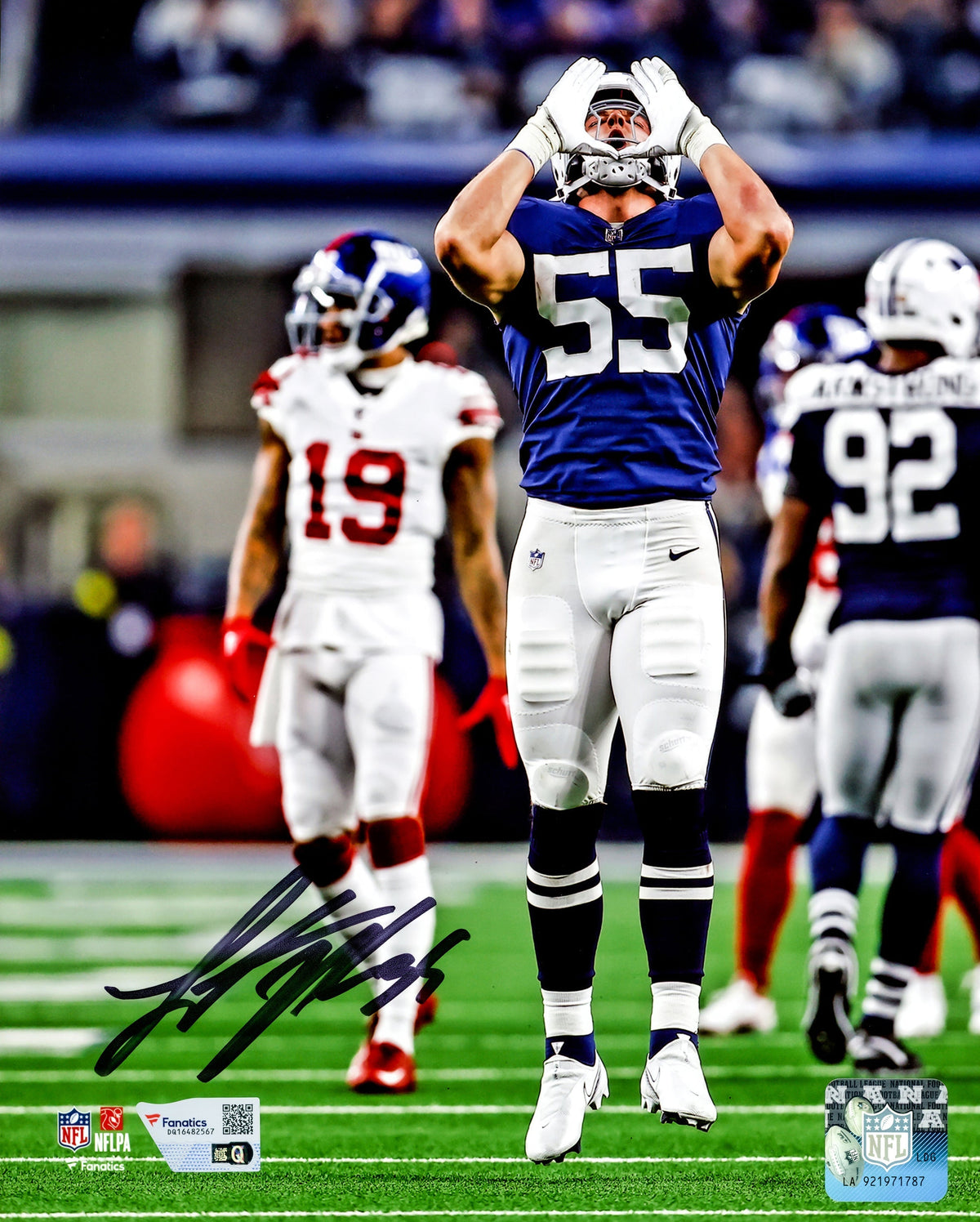 Leighton Vander Esch Autographed 8X10 Photo Dallas Cowboys Fanatics Holo