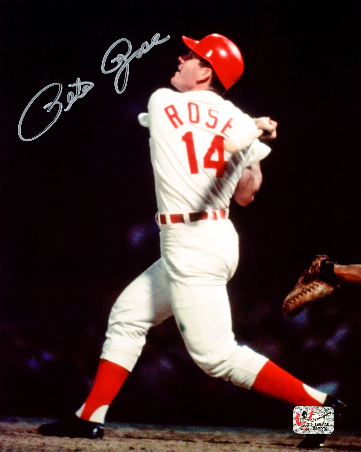Pete Rose Autographed 8X10 Photo Cincinnati Reds Pr Holo